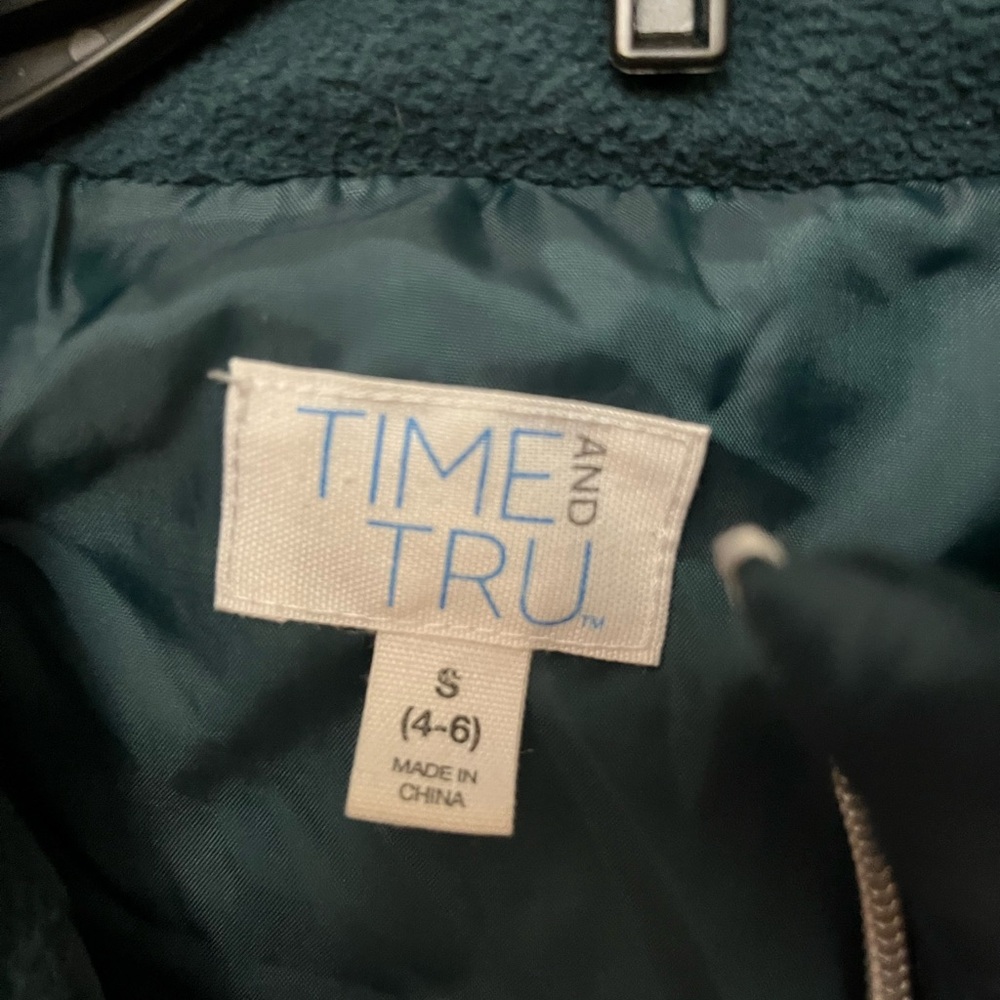 Time and Tru Dark Teal Puffer Jacket winter S - Picture 3 of 5
